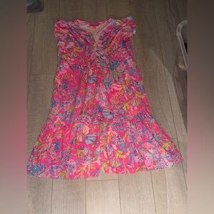 Lilly Pulitzer Pink and Green Floral Dress